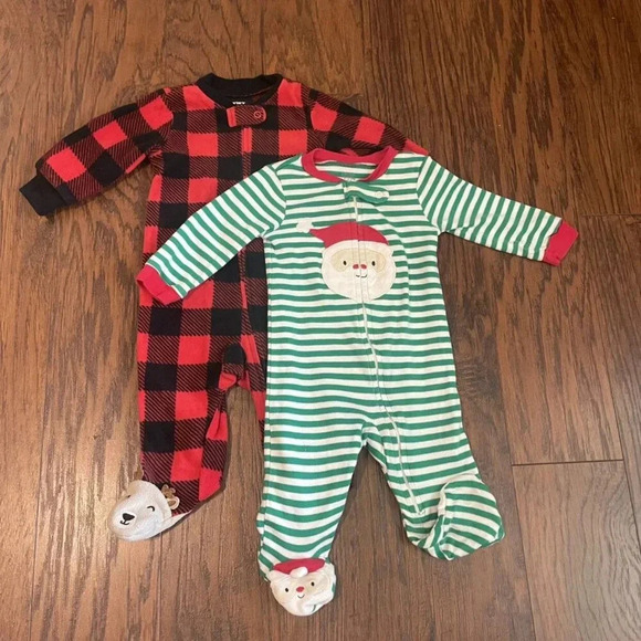 Carter's Other - Carter's 6 Months Christmas Footed Pajamas 2 Pack With Santa & Reindeer
